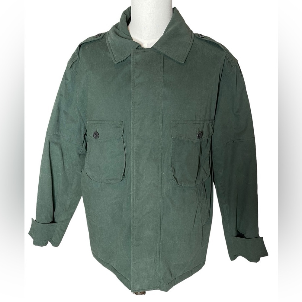 Tommy Hilfiger 90s Y2K Military Jacket Coat Army Green Cargo Style Pockets